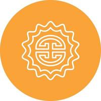 Moon Cake Line Circle Background Icon vector