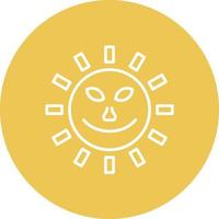 Sun with Face Line Circle Background Icon vector
