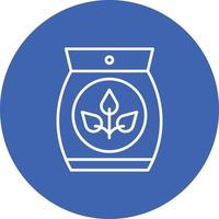 Seeds Bag Line Circle Background Icon vector