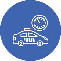Busy Taxi Line Circle Background Icon vector