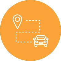 Route Line Circle Background Icon vector