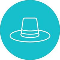 Farming Hat Line Circle Background Icon vector