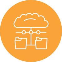 Distributed Data Line Circle Background Icon vector