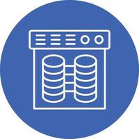 Data Warehouse Line Circle Background Icon vector