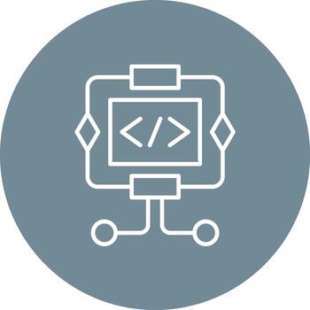 icono de fondo de círculo de línea de algoritmo vector
