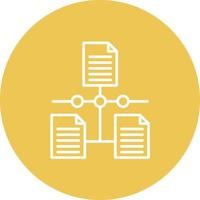 Linked Data Line Circle Background Icon vector