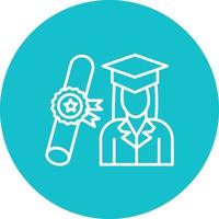 Receiving Degree Line Circle Background Icon vector