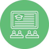 Lecture Line Circle Background Icon vector