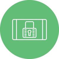 Screen lock Landscape Line Circle Background Icon vector