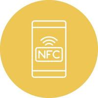 NFC Line Circle Background Icon vector
