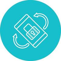Screen Lock Rotation Line Circle Background Icon vector