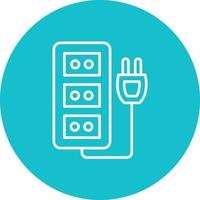 Extension Cord Line Circle Background Icon vector