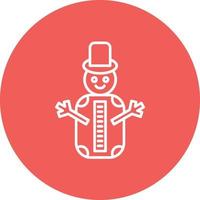 Snowman Without Snow Line Circle Background Icon vector