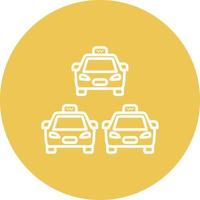 icono de fondo de círculo de línea de parada de taxi vector