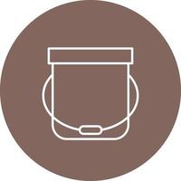 Bucket Line Circle Background Icon vector