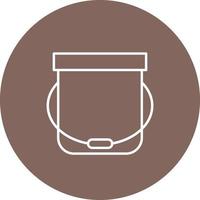 Bucket Line Circle Background Icon vector