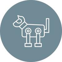 Robot Dog Line Circle Background Icon vector