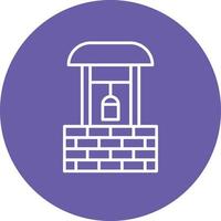 Well Line Circle Background Icon vector