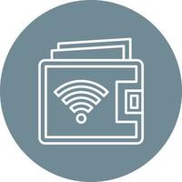 Smart Wallet Line Circle Background Icon vector