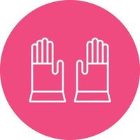 Hand Gloves Line Circle Background Icon vector
