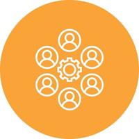 Collaboration Line Circle Background Icon vector