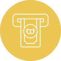 Cryptocurrency ATM Line Circle Background Icon vector
