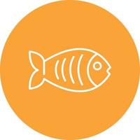 Fish Line Circle Background Icon vector