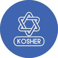 Kosher Line Circle Background Icon vector