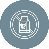 Lactose Free Line Circle Background Icon vector
