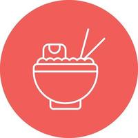 Local Cuisine Line Circle Background Icon vector