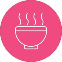 Soup Line Circle Background Icon vector