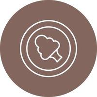 Vegan Line Circle Background Icon vector