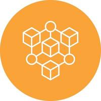 Blockchain Line Circle Background Icon vector