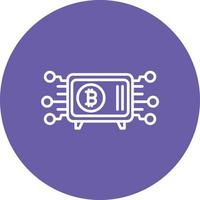 Crypto Vault Line Circle Background Icon vector