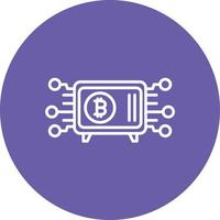 icono de fondo de círculo de línea de bóveda criptográfica vector