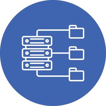 Data Source Line Circle Background Icon vector