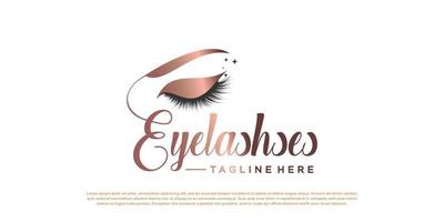 eyelash logo icon with modern unique style concept design premium vector