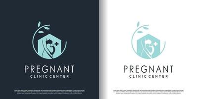 vector de diseño de logotipo embarazada con concepto de estilo único moderno vector premium