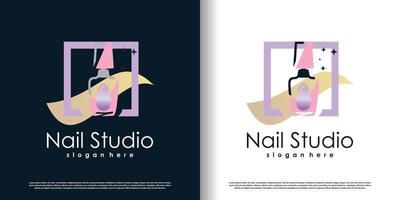 nail logo icon with modern creative and unique concept premium vector