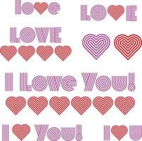 pink red valentines day love typography vecgtor graphics with hearts vector