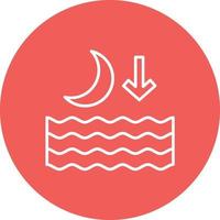 Low Tide Line Circle Background Icon vector