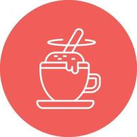 Coffee Mixing Line Circle Background Icon vector