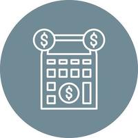 Budget Calculations Line Circle Background Icon vector