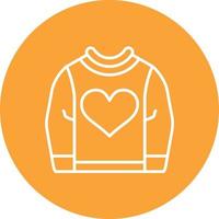 Sweatshirt Line Circle Background Icon vector