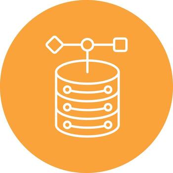 objeto base de datos línea círculo fondo icono vector