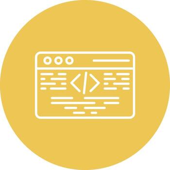 Programming Language Line Circle Background Icon vector