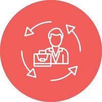 Job Rotation Line Circle Background Icon vector