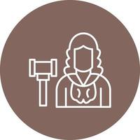 Judge Male Line Circle Background Icon vector