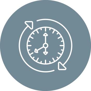 Daily Routine Line Circle Background Icon vector