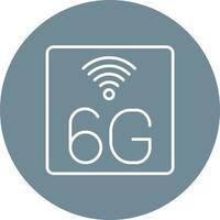 icono de fondo de círculo de línea de red 6g vector